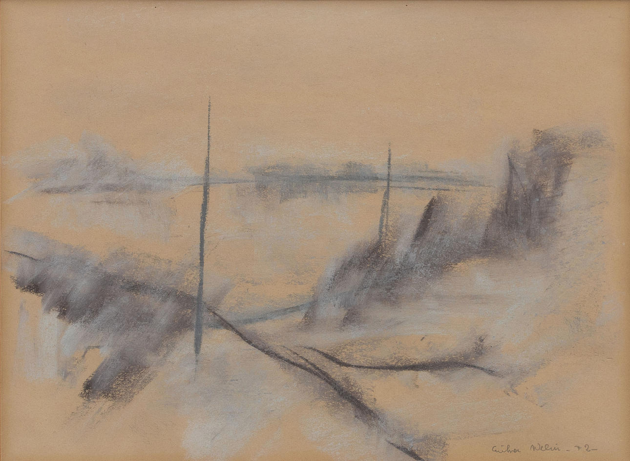 ERIKA WELIN. Landscape, pastel, signed, dated -72.
