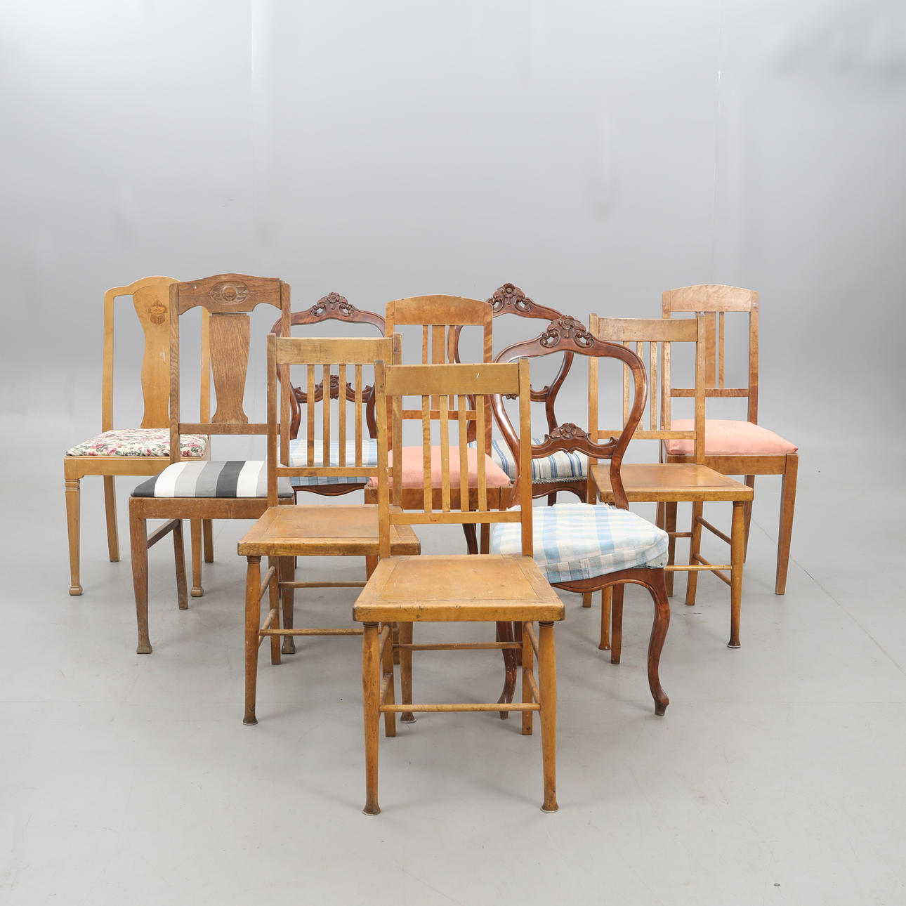 CHAIRS, 10 pieces, different models.