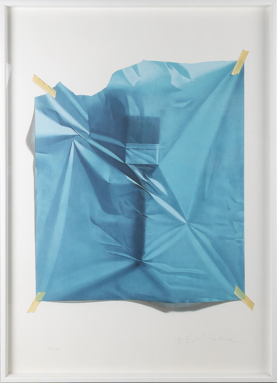 YRJÖ EDELMANN. Composition with paper, color lithography.