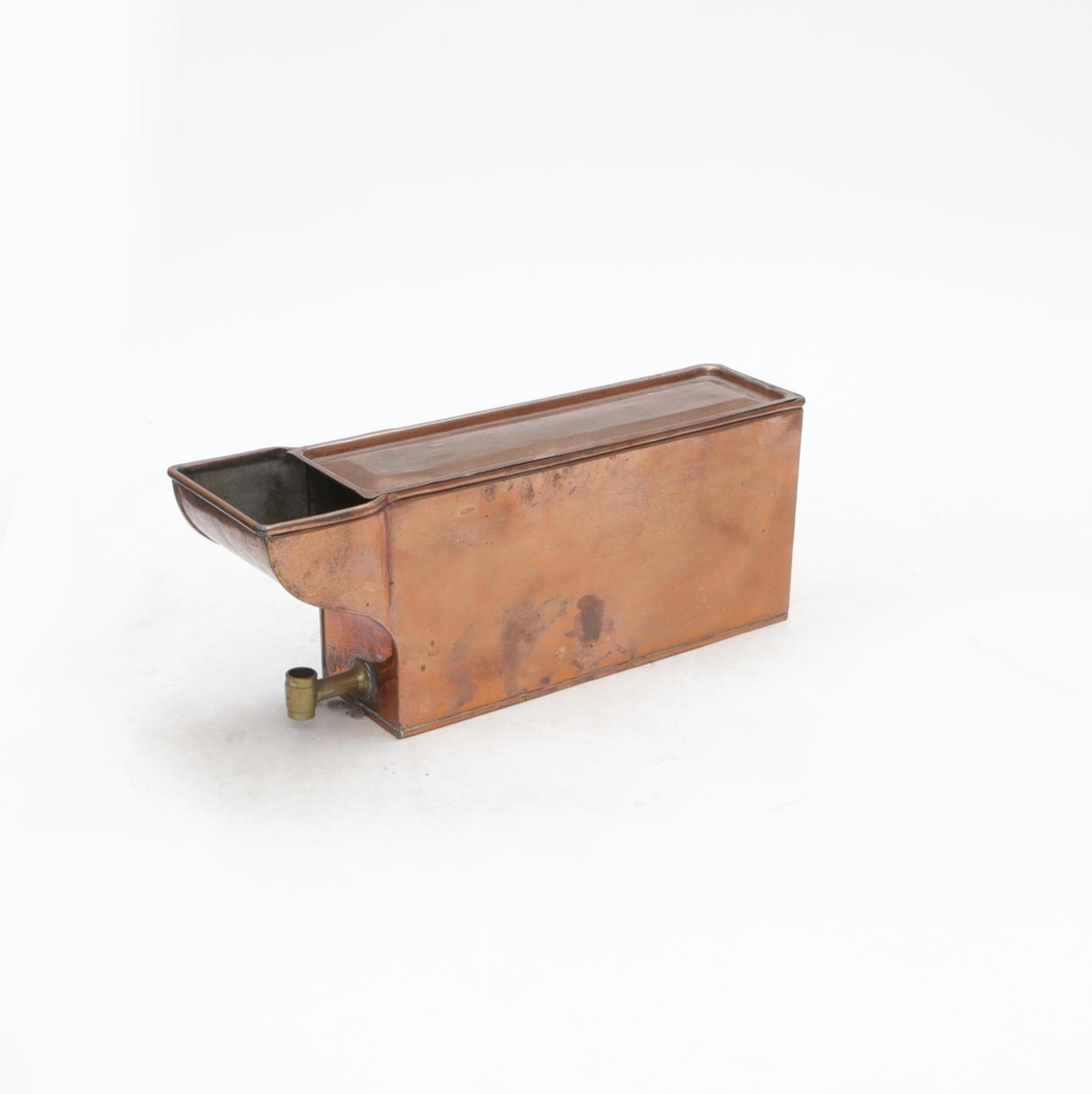 VARMVATTENBEHÅLLARE, med lock, koppar, tidigt 1900-tal.