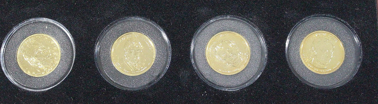 MYNT, 4 st USA, guldplätterade.