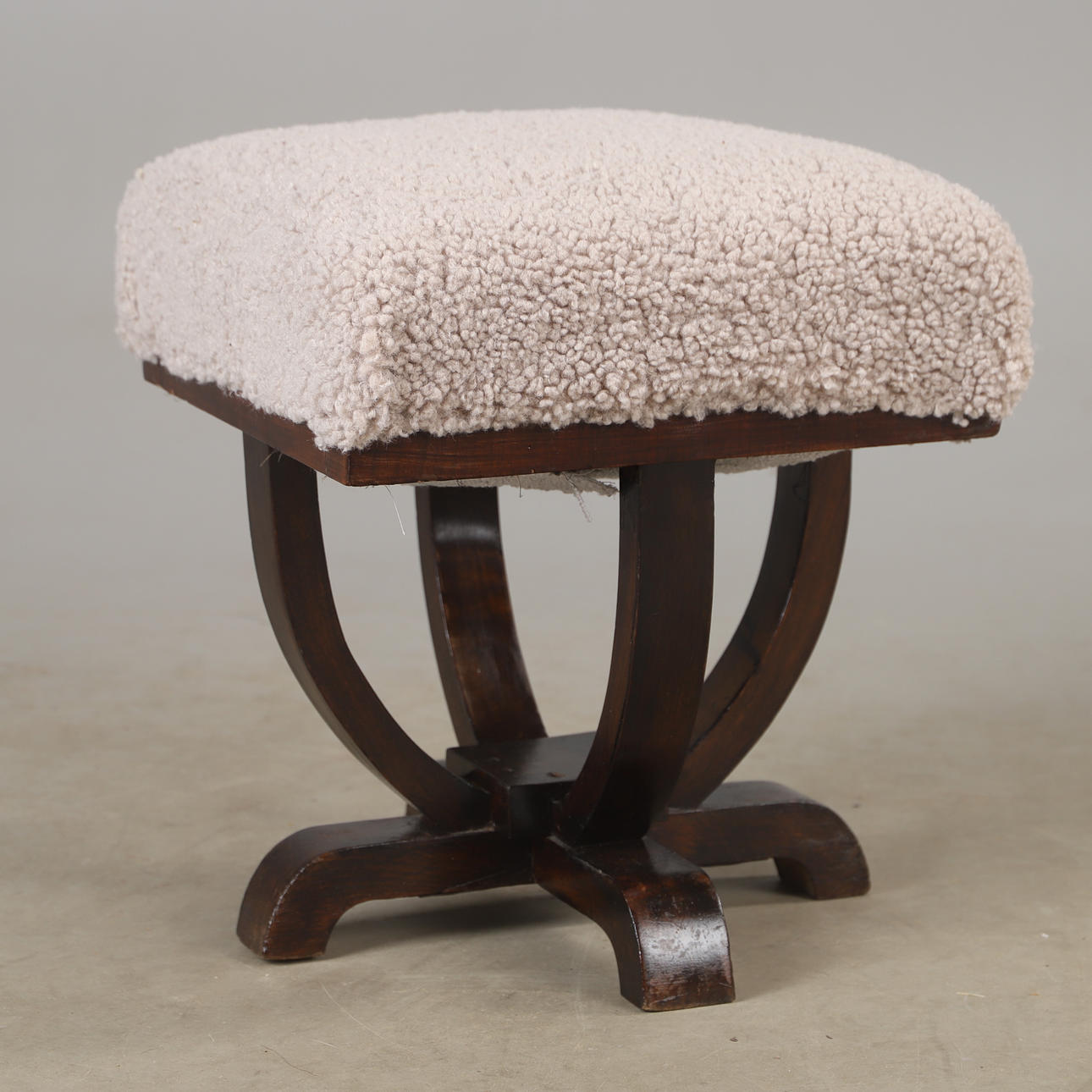 A stool, textile upholstery, 20th century.