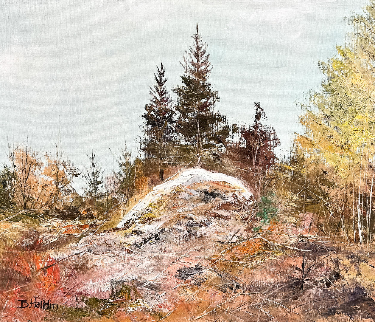 BROR HALLDIN. OIL ON CANVAS, “Kronopparken”, signed.