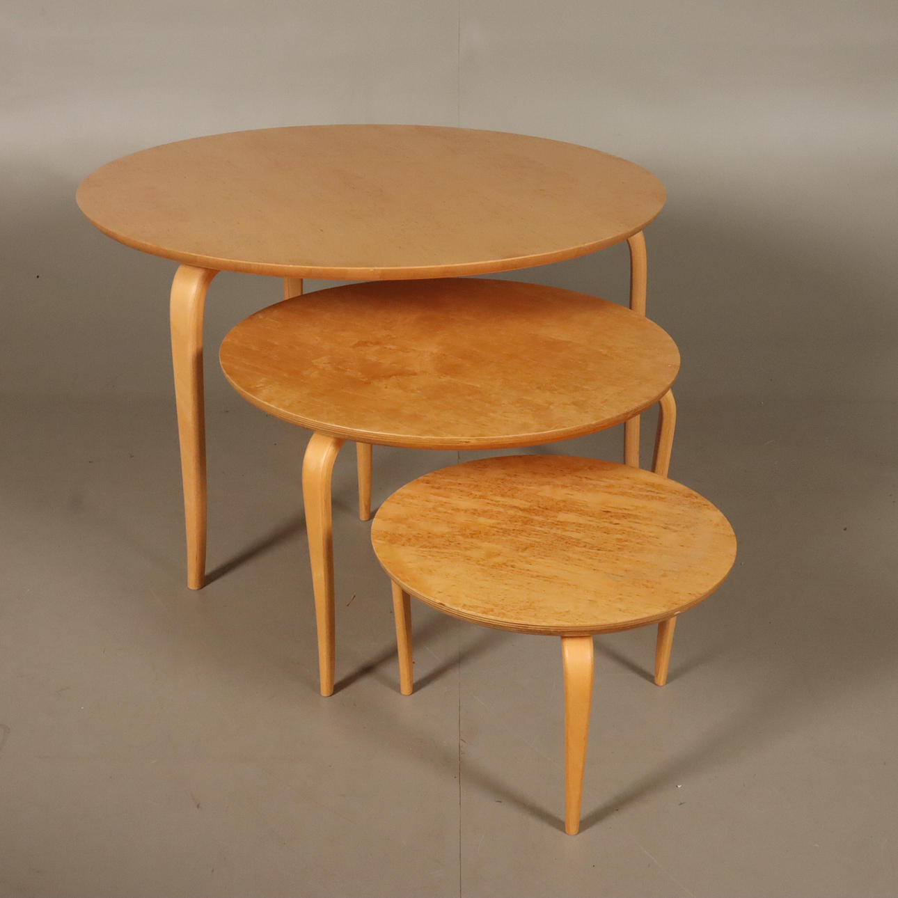 BRUNO MATHSSON. COFFEE TABLE, SIDE TABLE 3 pcs “Annika”.