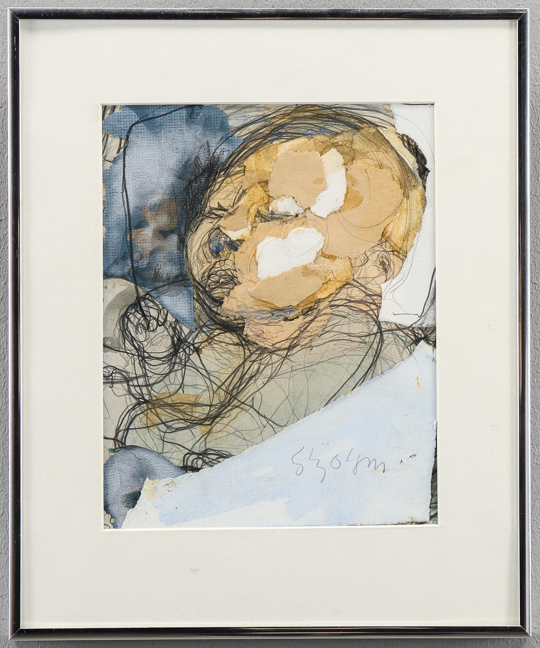 STIG OLSON. Collage, signed.