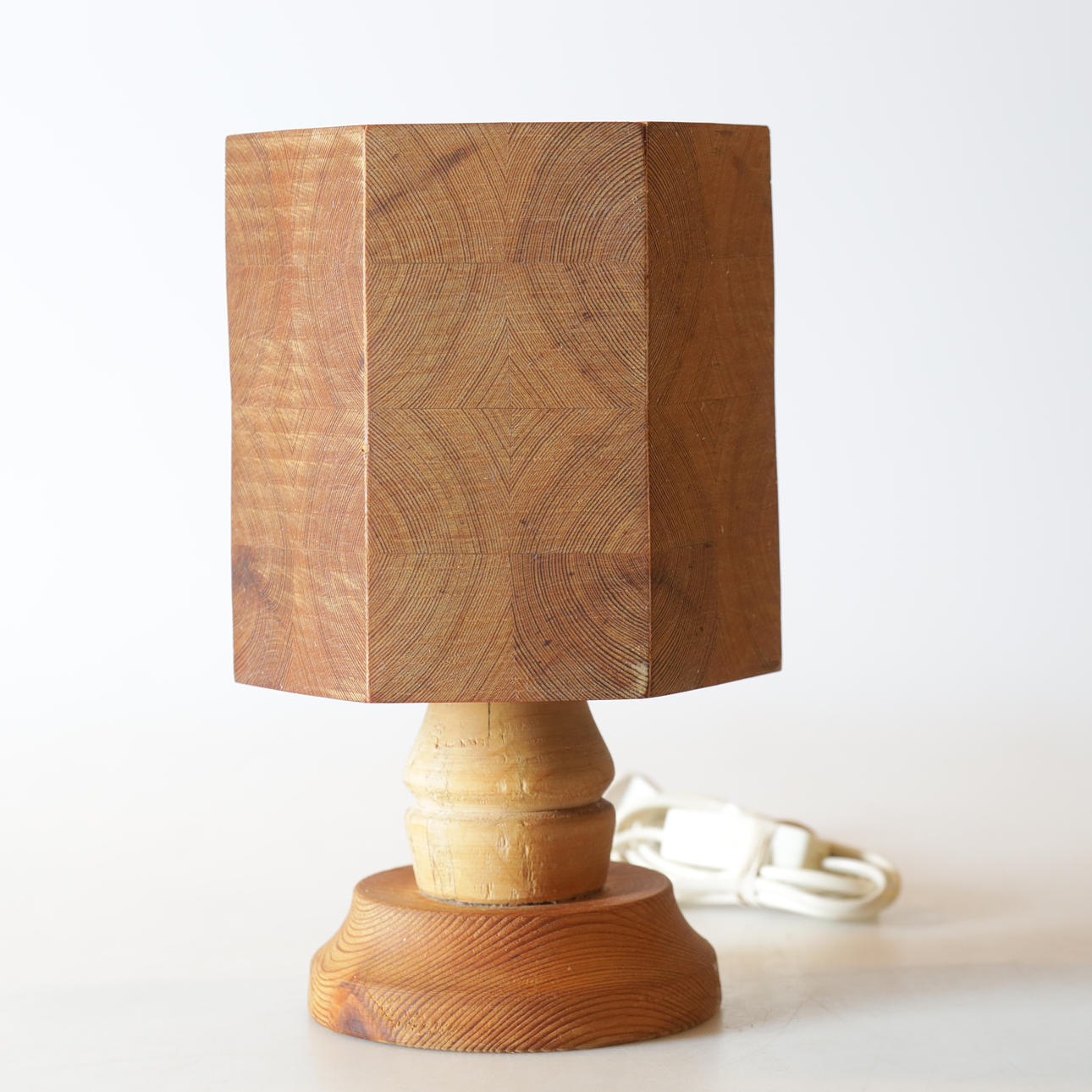 A 1970s-century pine table lamp.