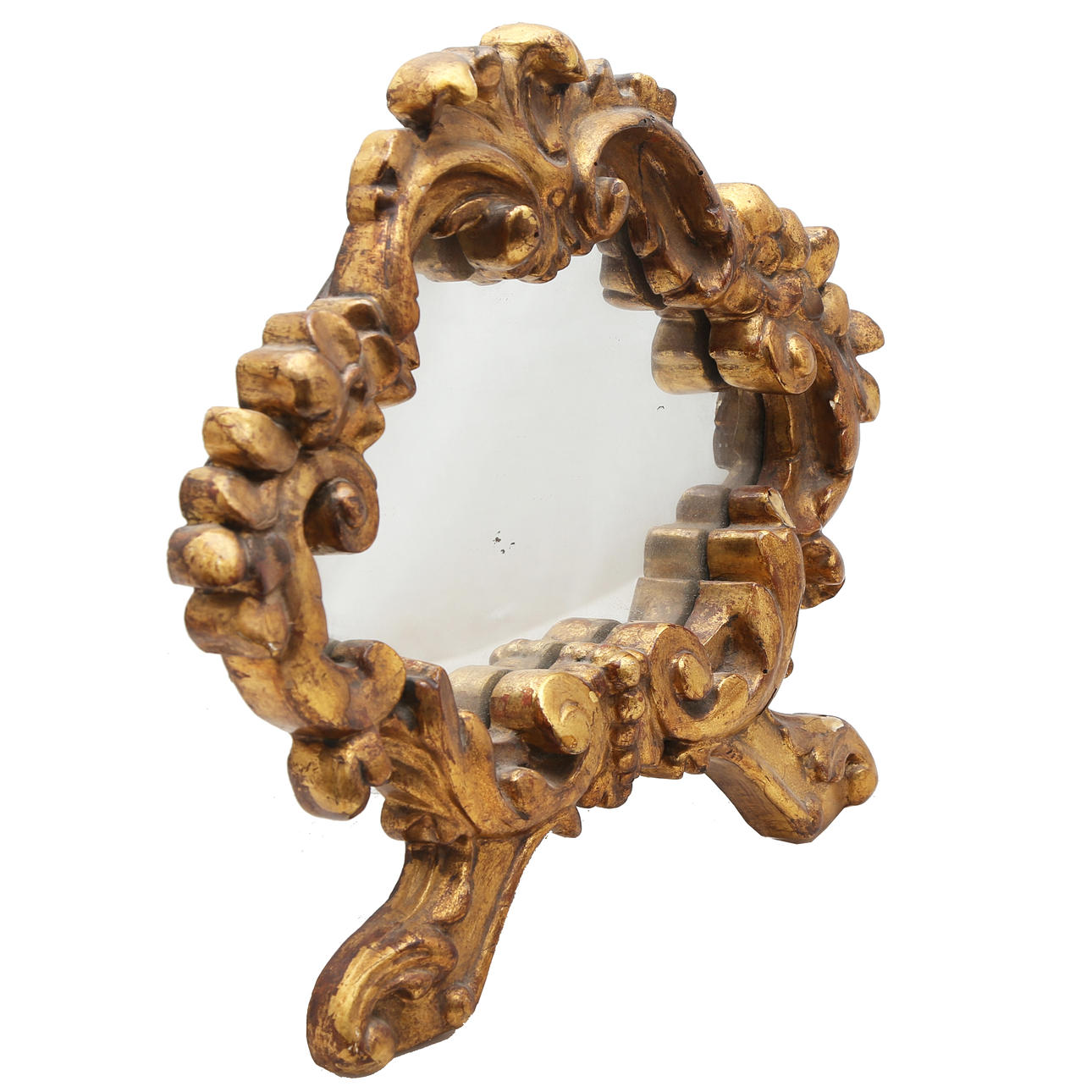 Table mirror with gilt wood frame, 19th Century.