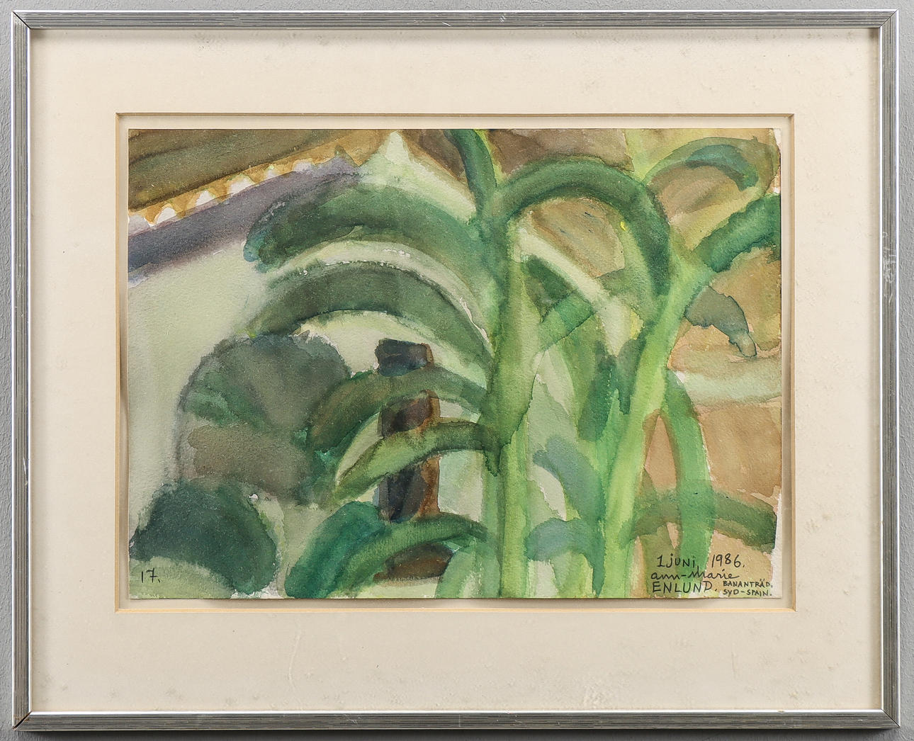 ANN-MARIE ENLUND watercolour, signed 1986.