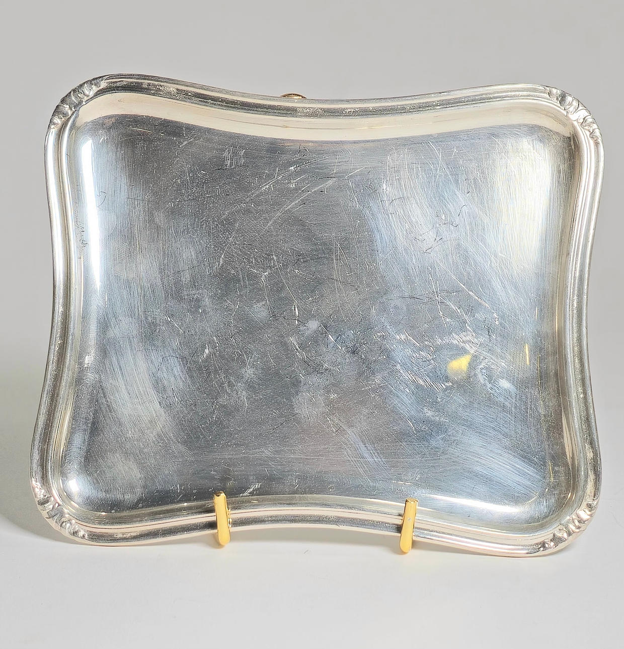 TRAY EMPTY POCKETS. SILVER METAL.