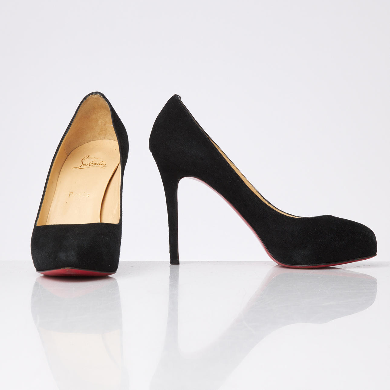 CHRISTIAN LOUBOUTIN, Pumps, sort ruskind.