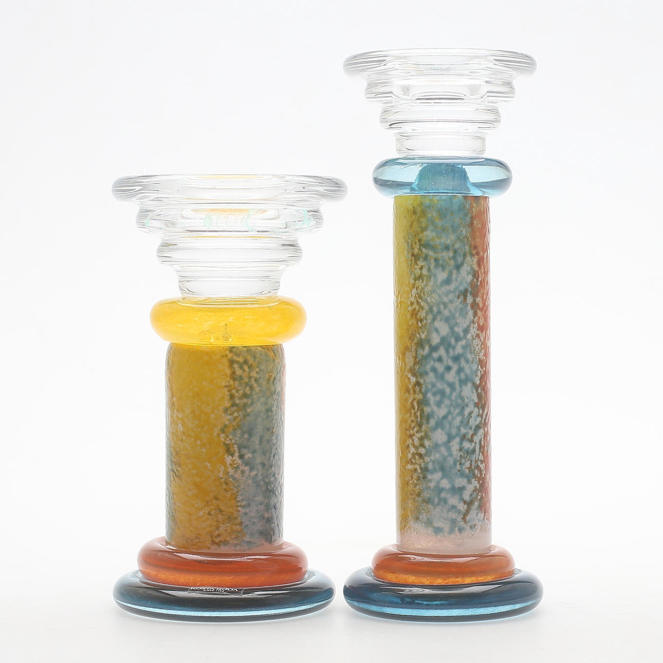 LJUSSTAKAR, 2 st, konstglas, Kjell Engman, Kosta Boda, Artist Collection, 1900-talets andra hälft.