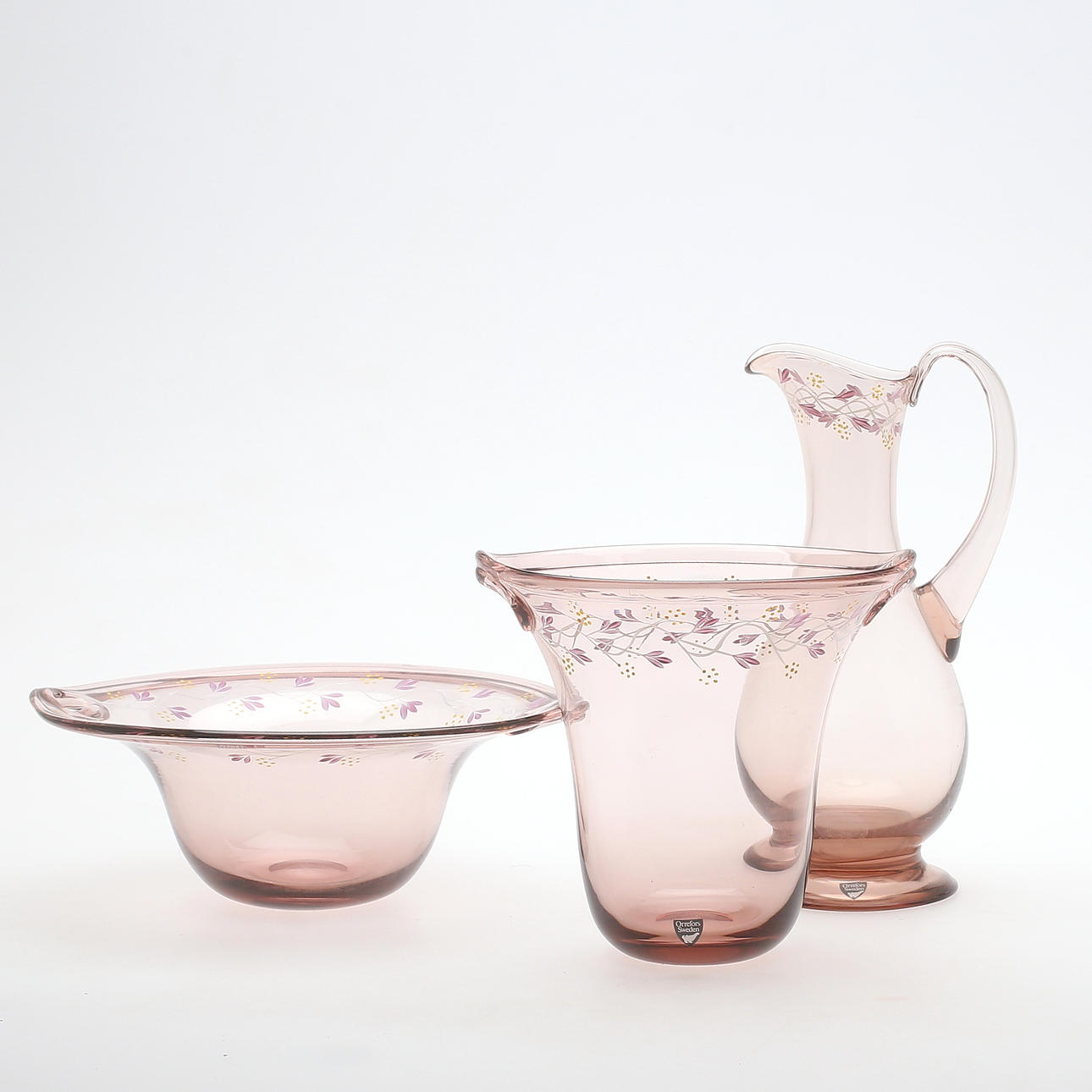 SERVISDELAR, 3 delar, "Lina", Eva Englund, Orrefors, 1900-talets andra hälft.