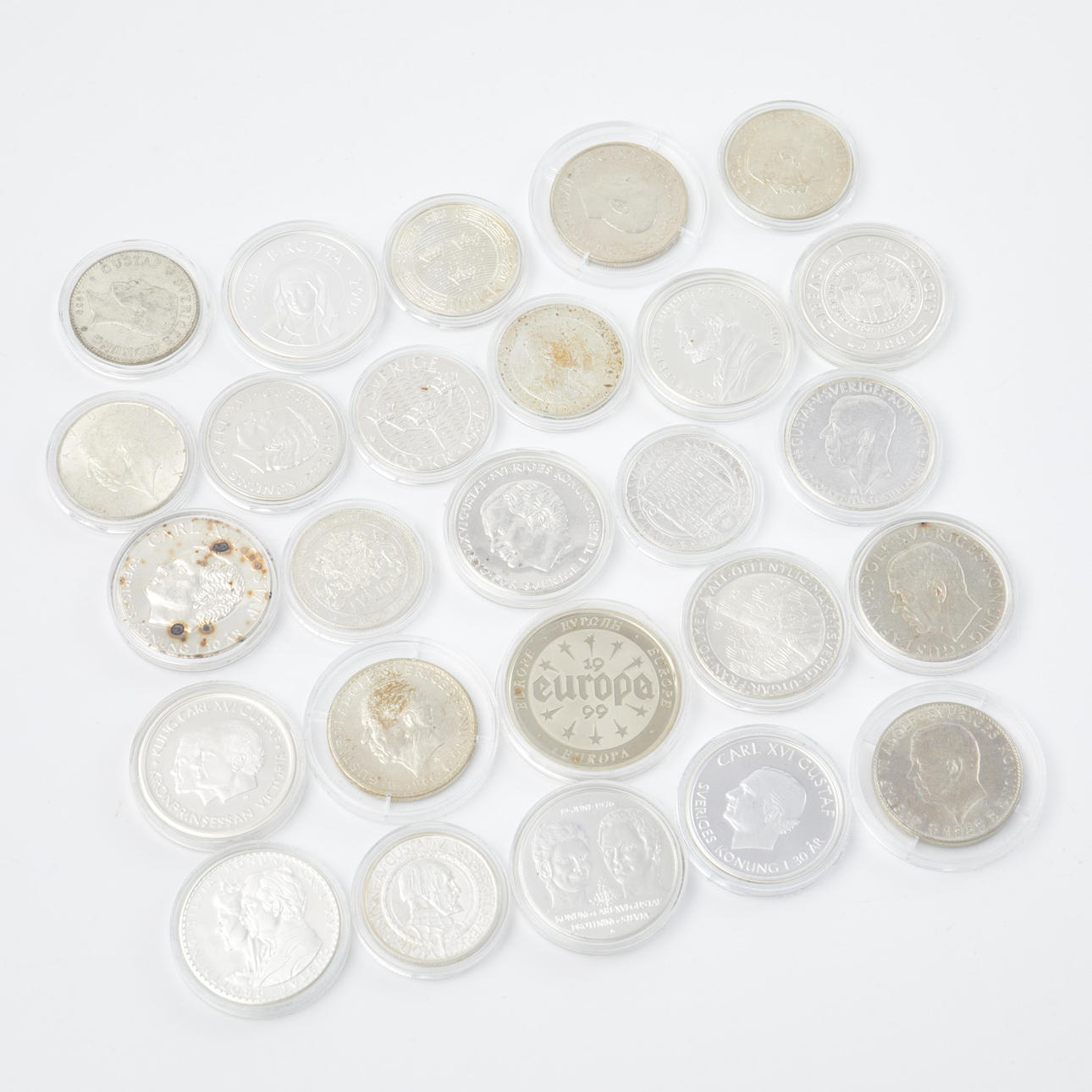 A commemorative coin, 26 pcs., silver, Sweden.