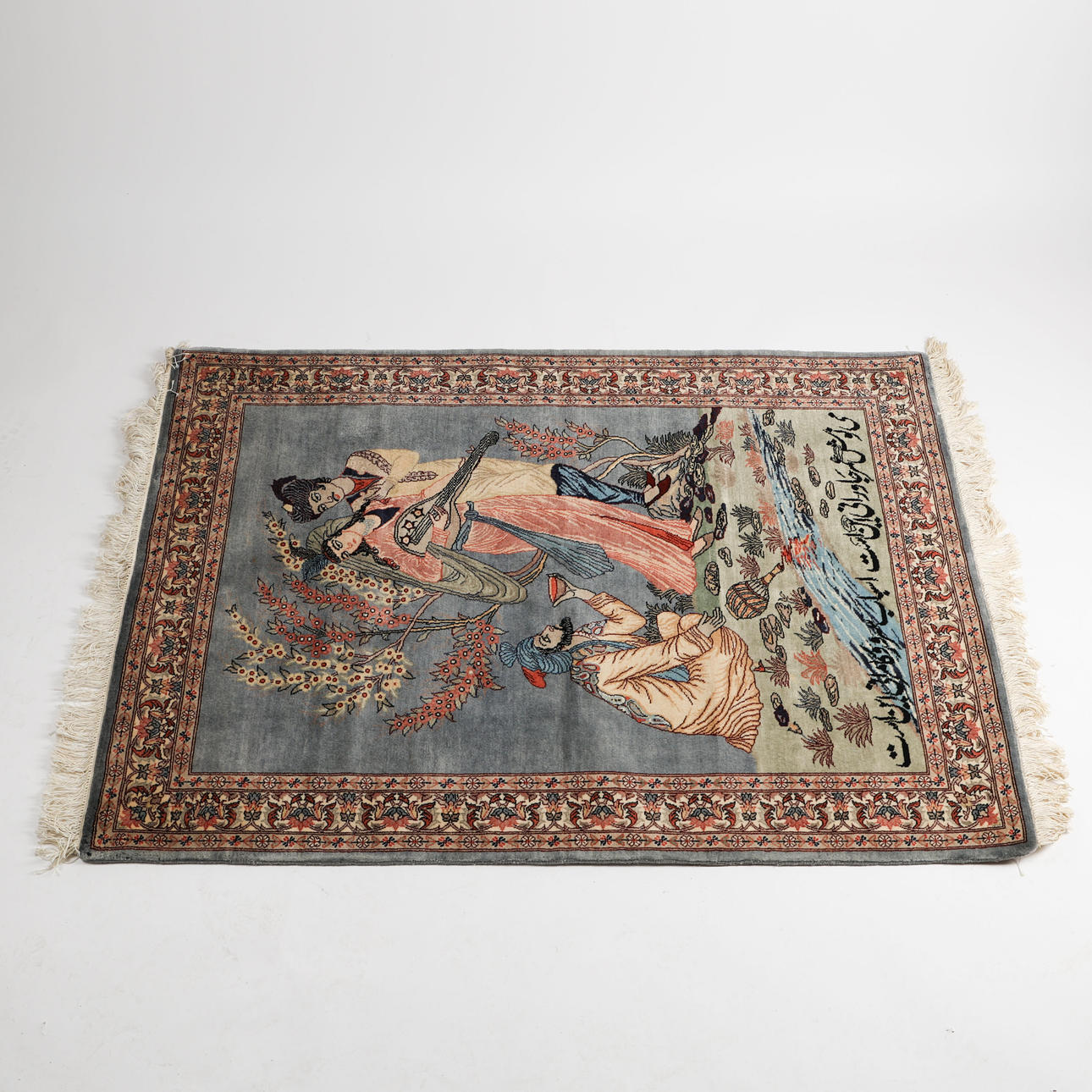 TEPPICH, Kaschmir, figural, 149x106 cm.