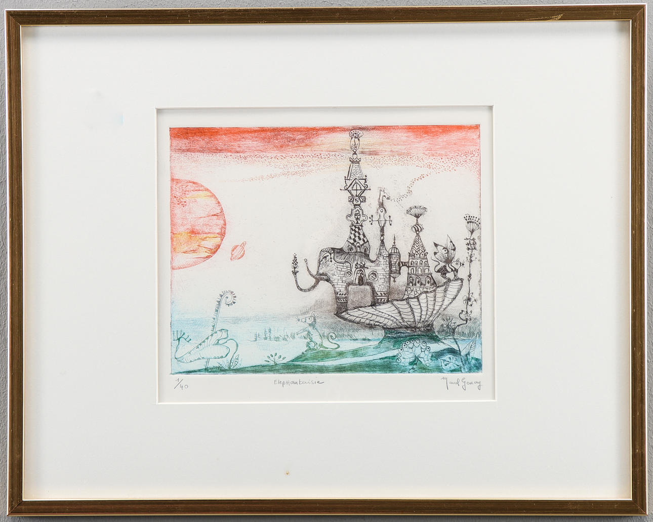 MARCEL GENAY lithograph 1/40, signed.