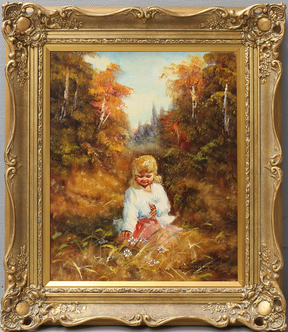 BERT ÖSTERLUND. Flicka. Olja på duk, signerad.