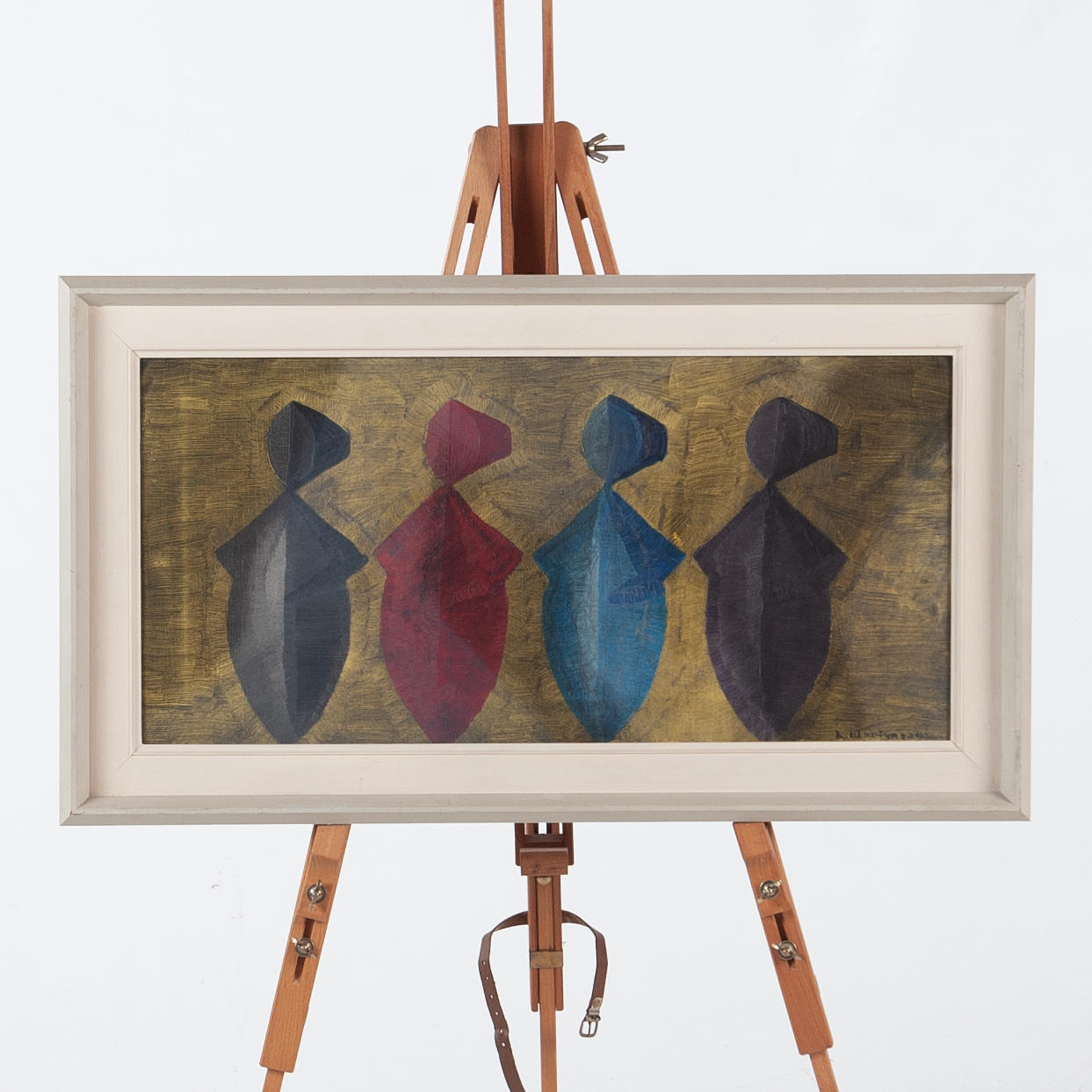 OIDENTIFIERAD KONSTNÄR. Oil on canvas, composition, signed.