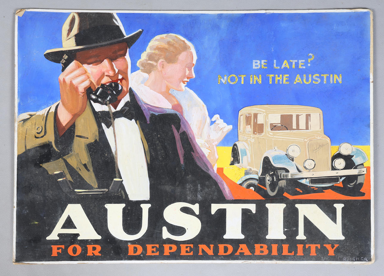A HAND PAINTED AUSTIN ADVERTISING SIGN.