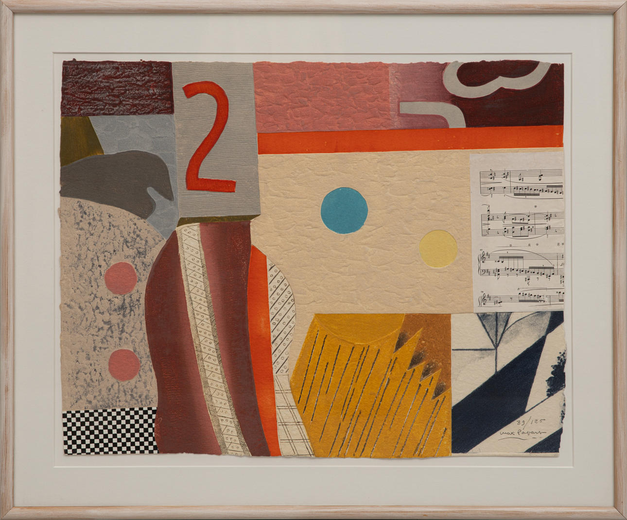 MAX PAPART. Lithograph in colours, Musical Composition, numbered and signed, 89/25.