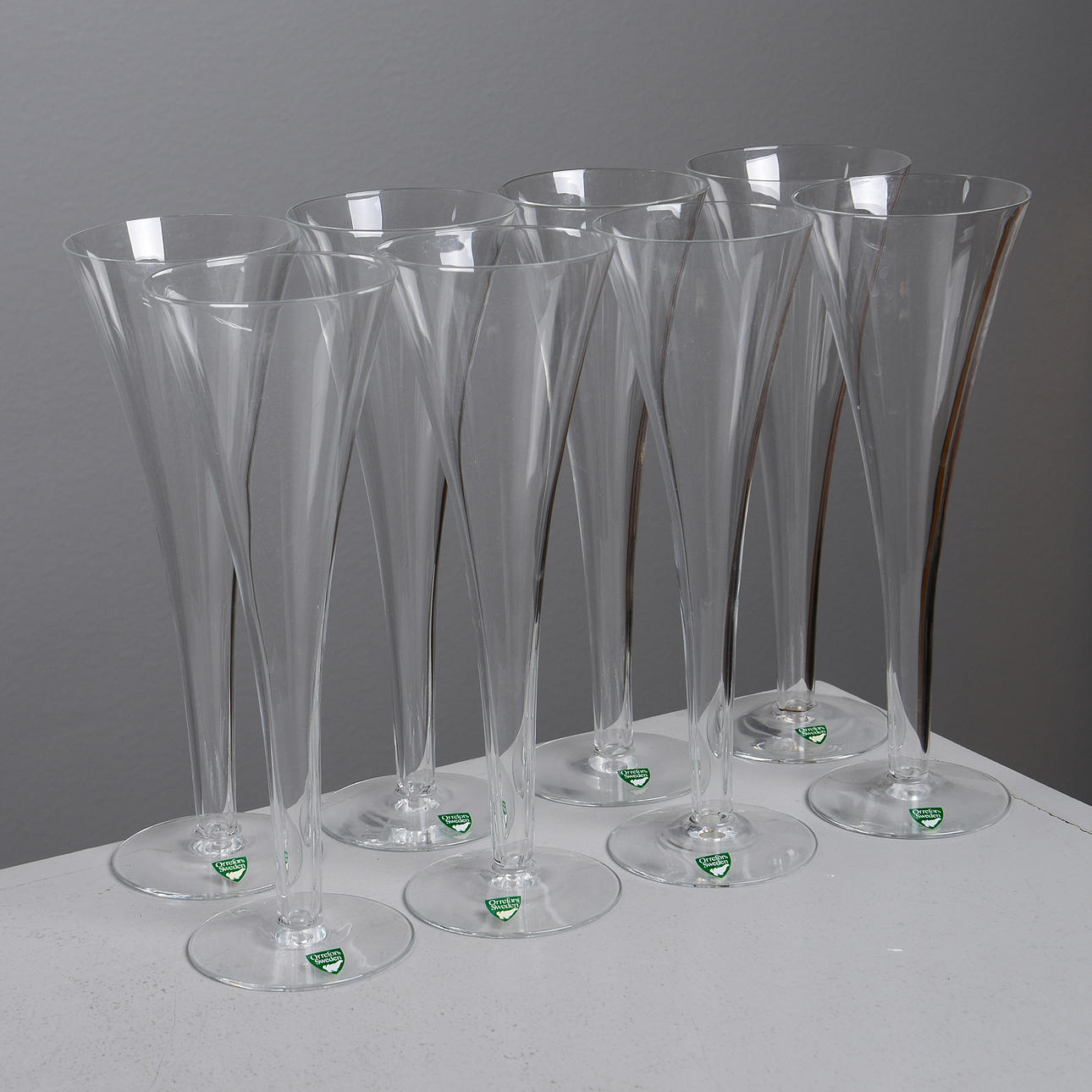 Copas de champán, 8 piezas, Orrefors.