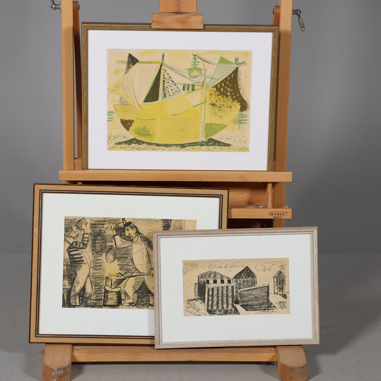 KULO GREEN. LITHOGRAPHS, 3 pieces, signed.