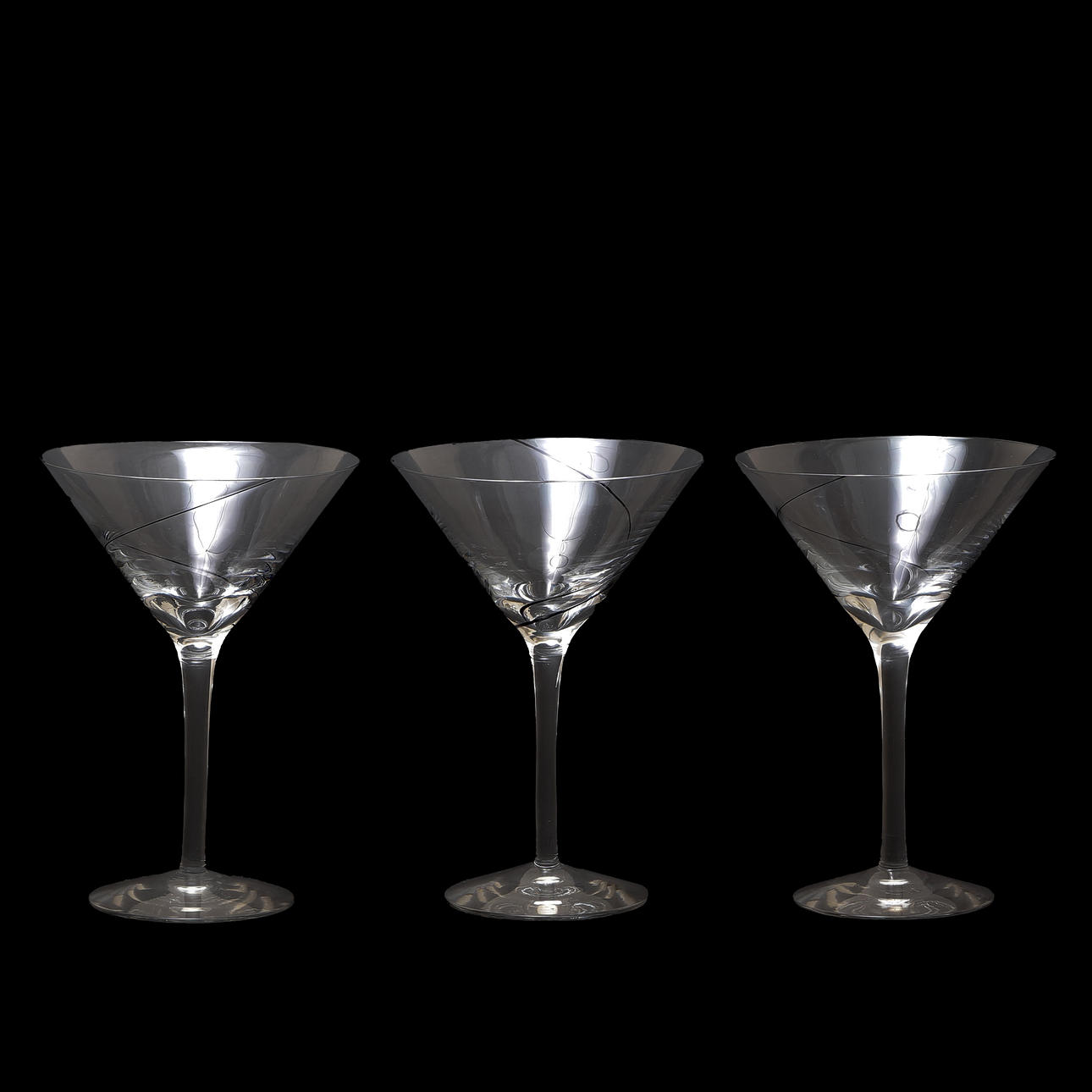 ANNA EHRNER. 3 MARTINIGLÄSER „LINE“ COSTA BODA (23CL).