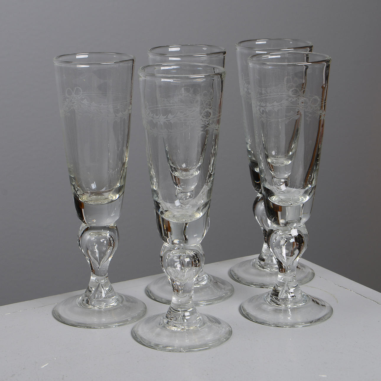 ”ANTIK”, samppanjalasit, 5 kpl, Reijmyre.