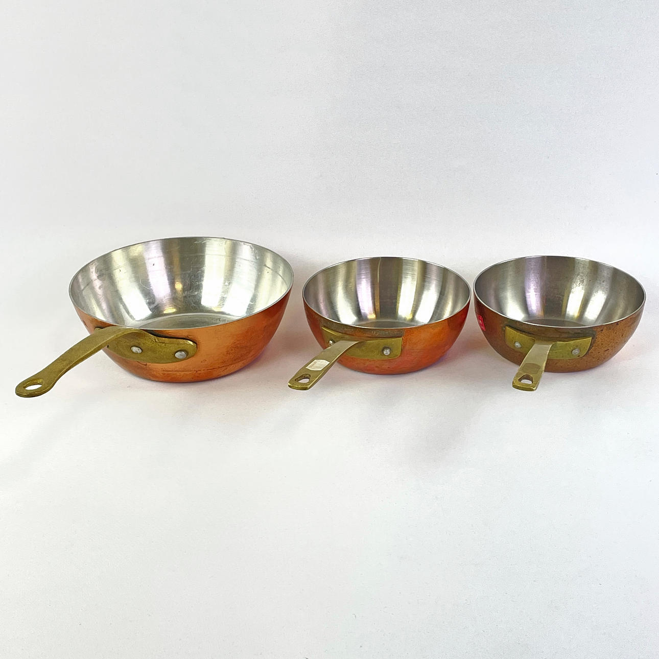 COPPER PANS, 3 pcs. Wagner, Germany.