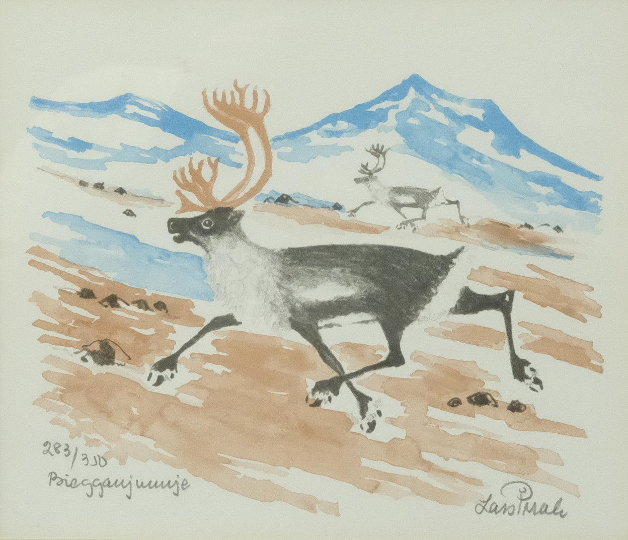 LARS PIRAK. LITHOGRAPHY, BIEGGABJUNNJE.