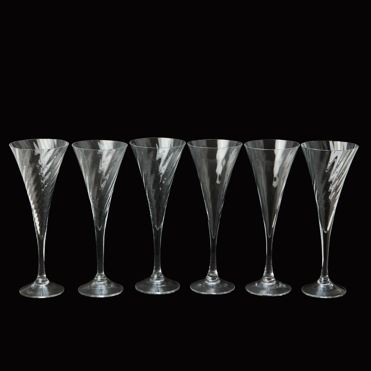 CHAMPAGNEGLAS, 6 st, "Helena", Orrefors.