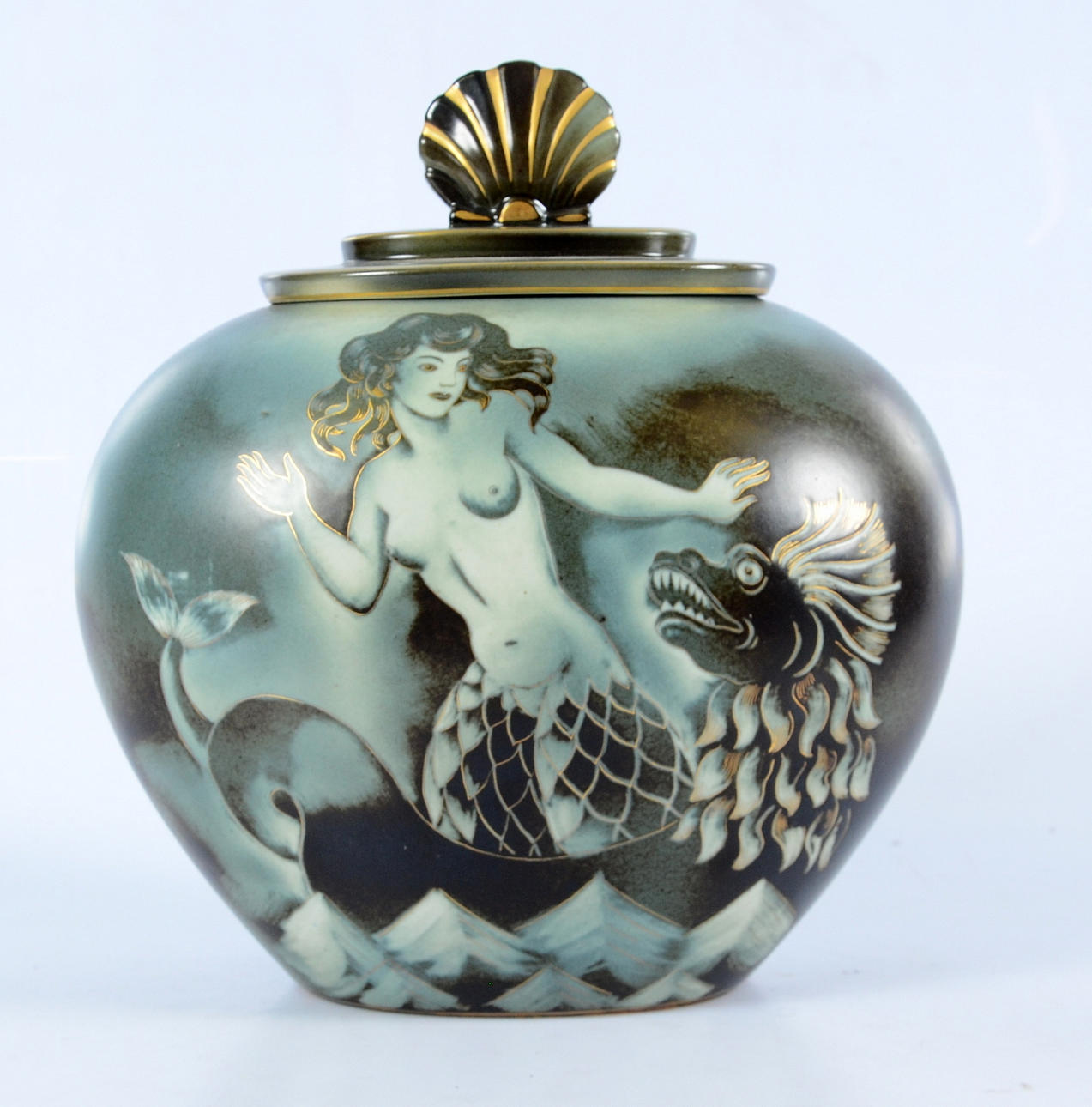 URNA MED LOCK, "Flambé", Gunnar Nylund, Rörstrand.