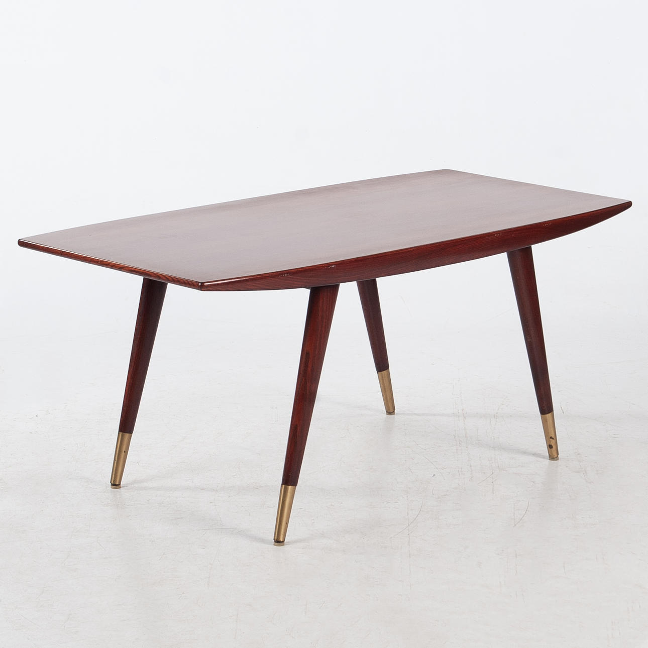 TEAK VENEER COFFEE TABLE, 50-60'S.