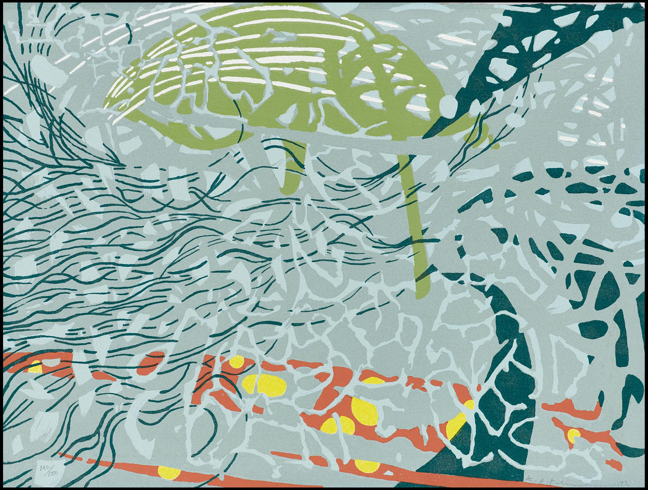 KARL AXEL PEHRSON (1921-2005). Composition, signed and dated -93, numbered 120/150, colour silkscreen.