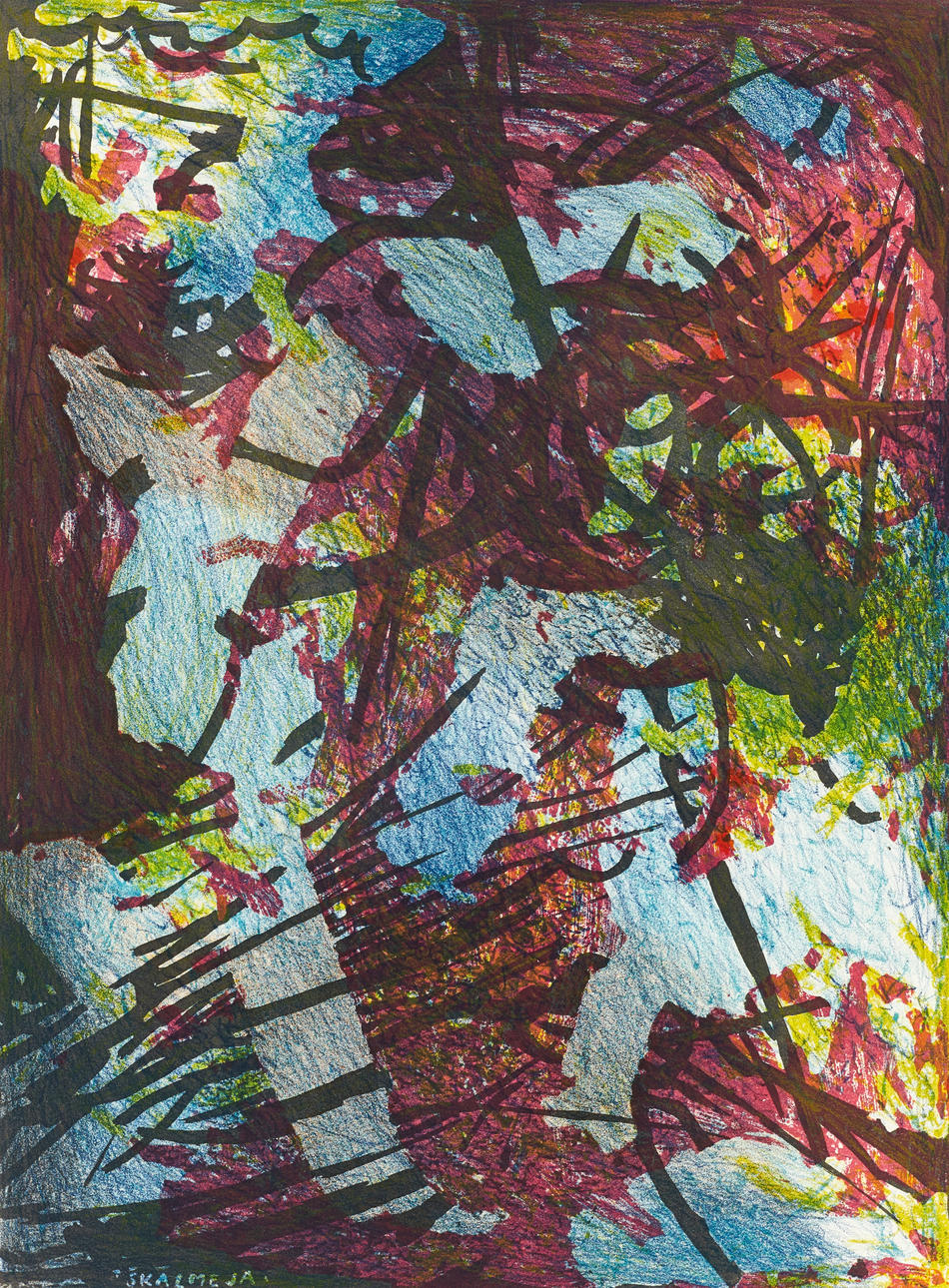 KARL AXEL PEHRSON (1921-2005). “Skalmeja”, signed and dated -62, sample print, lithograph in colours.