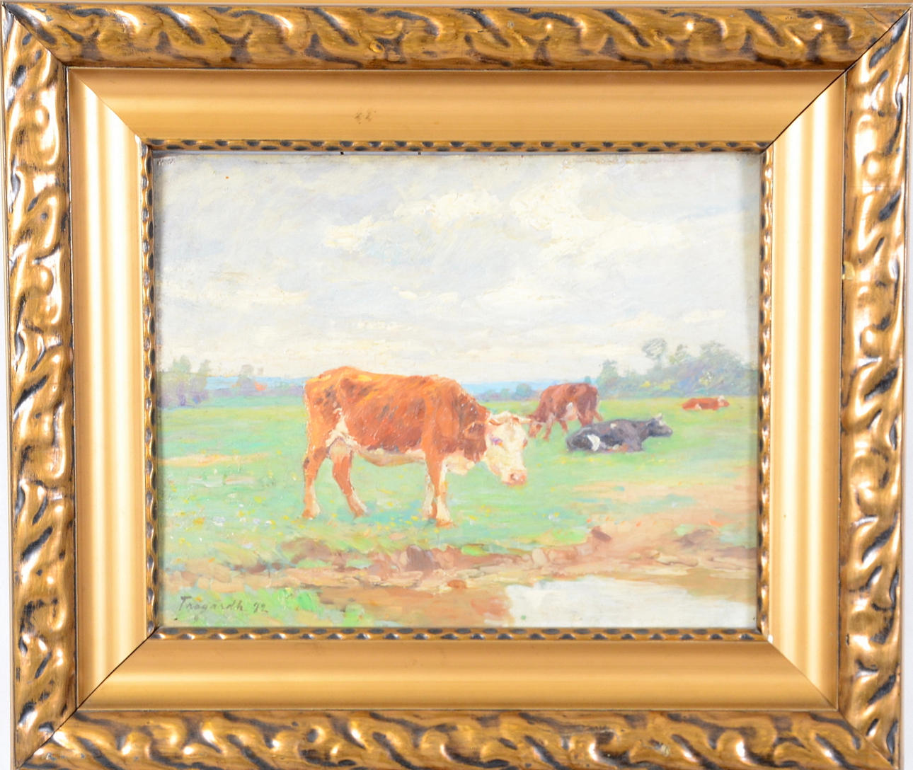 CARL TRÄDGÅRDH. Olja på träpannå.