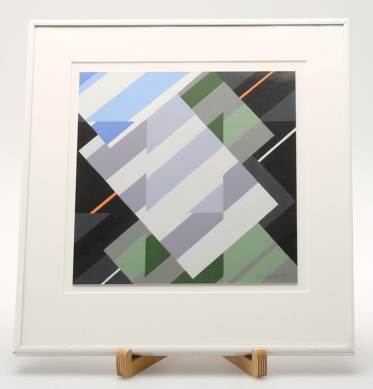 WILHELM LINDWALL. Blandteknik, komposition, signerad.