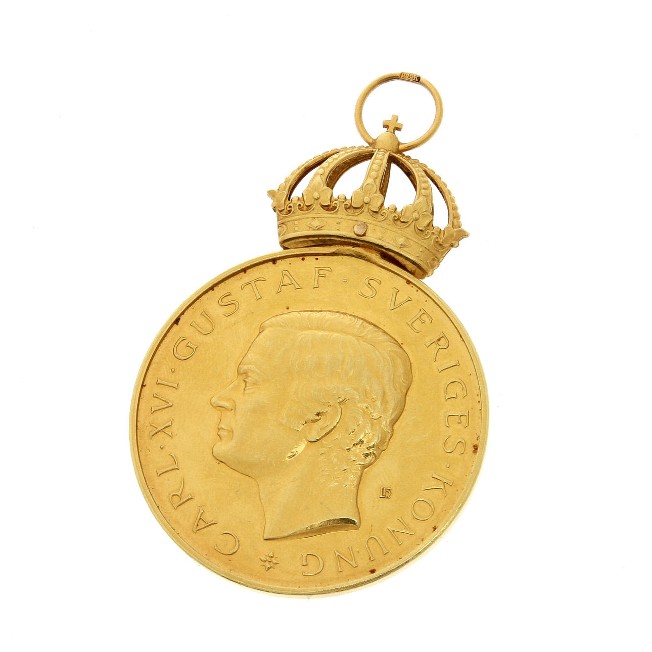 MEDALJ, från kungliga patriotiska sällskapet, 18k, totalvikt 33,3 gram.