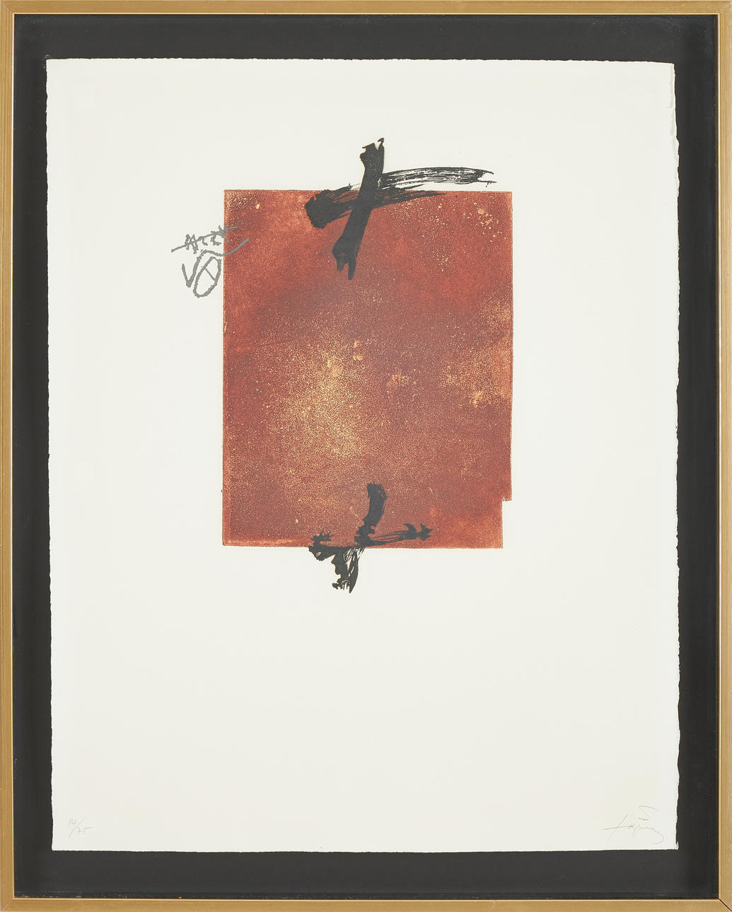 ANTONI TAPIES. colour etching, signed and numbered 14/75.