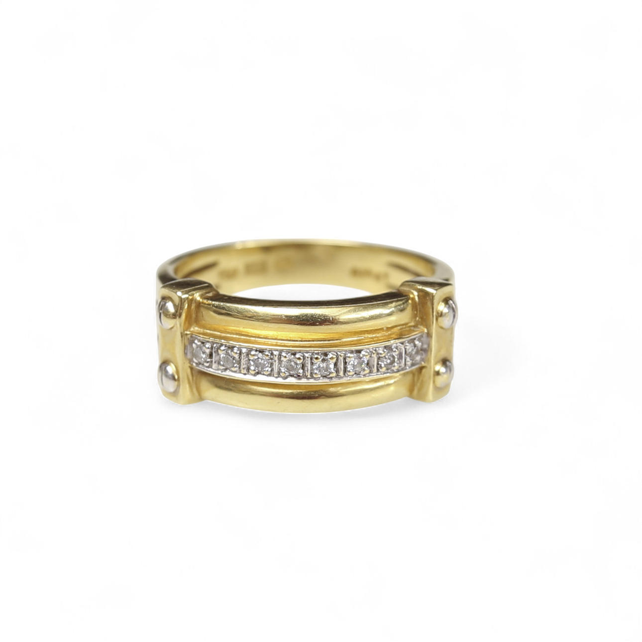 RING WITH 8 DIAMONDS, 18K GOLD.