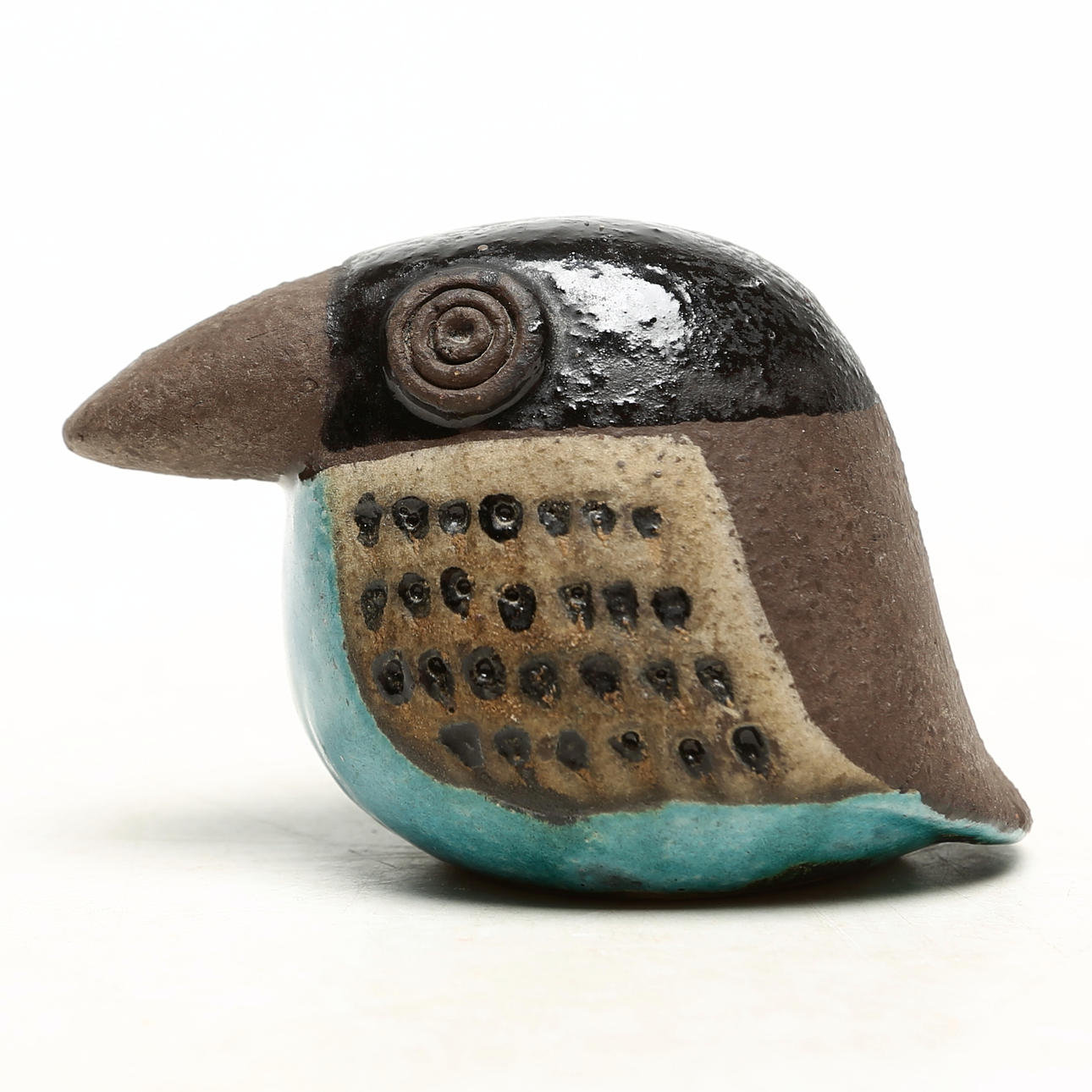 INGER PERSSON. BIRD SCULPTURE, ceramic, mini, Ateljé, signed.
