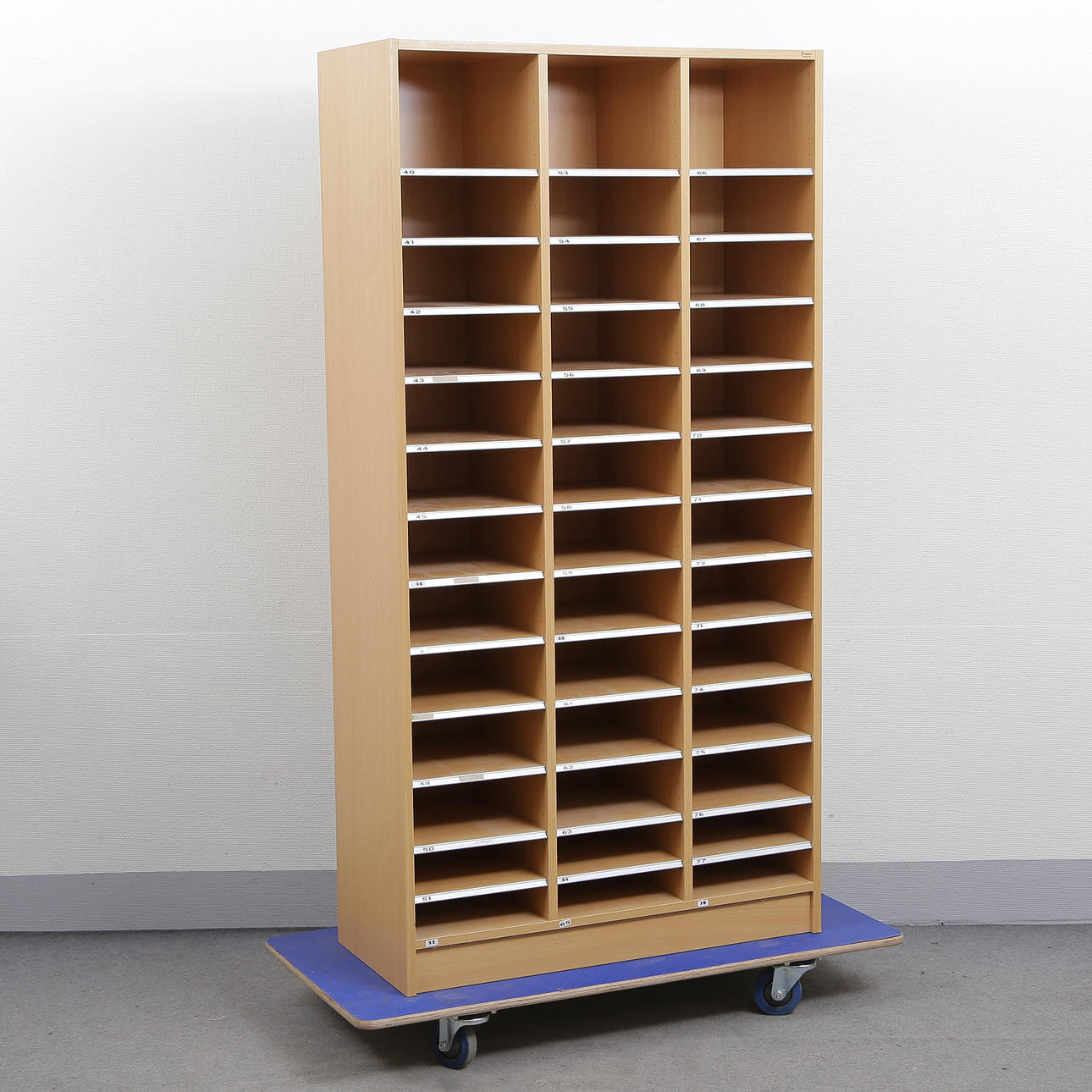 SHELF WITH MANY COMPARTMENTS, BOOK VENEER, CONTEMPORARY.