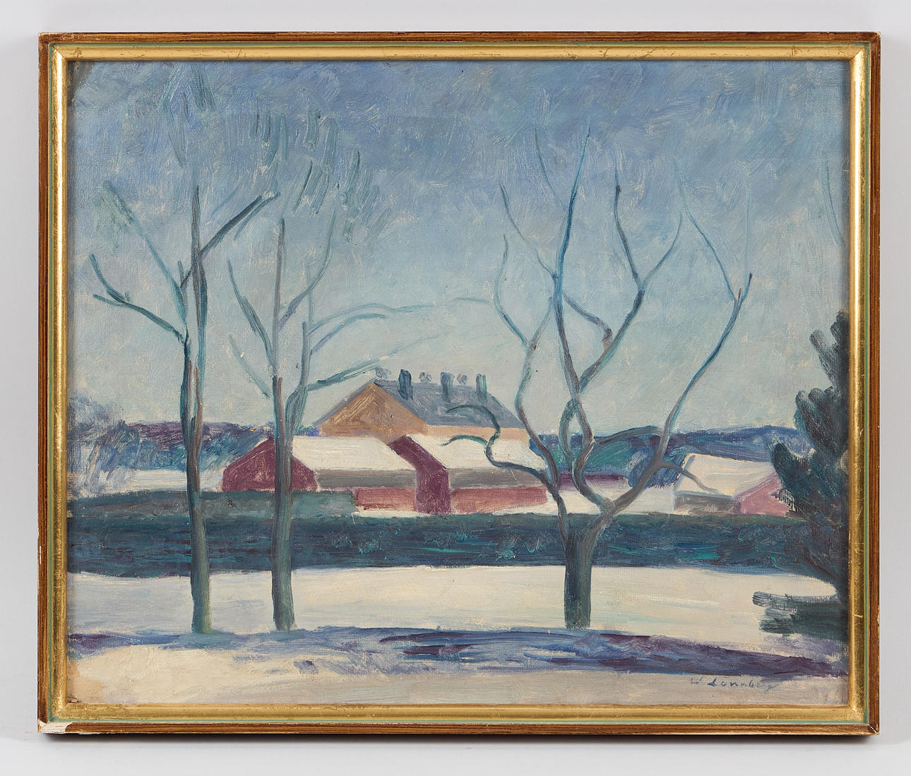 WILLIAM LÖNNBERG. Winter light, signed, oil on panel.