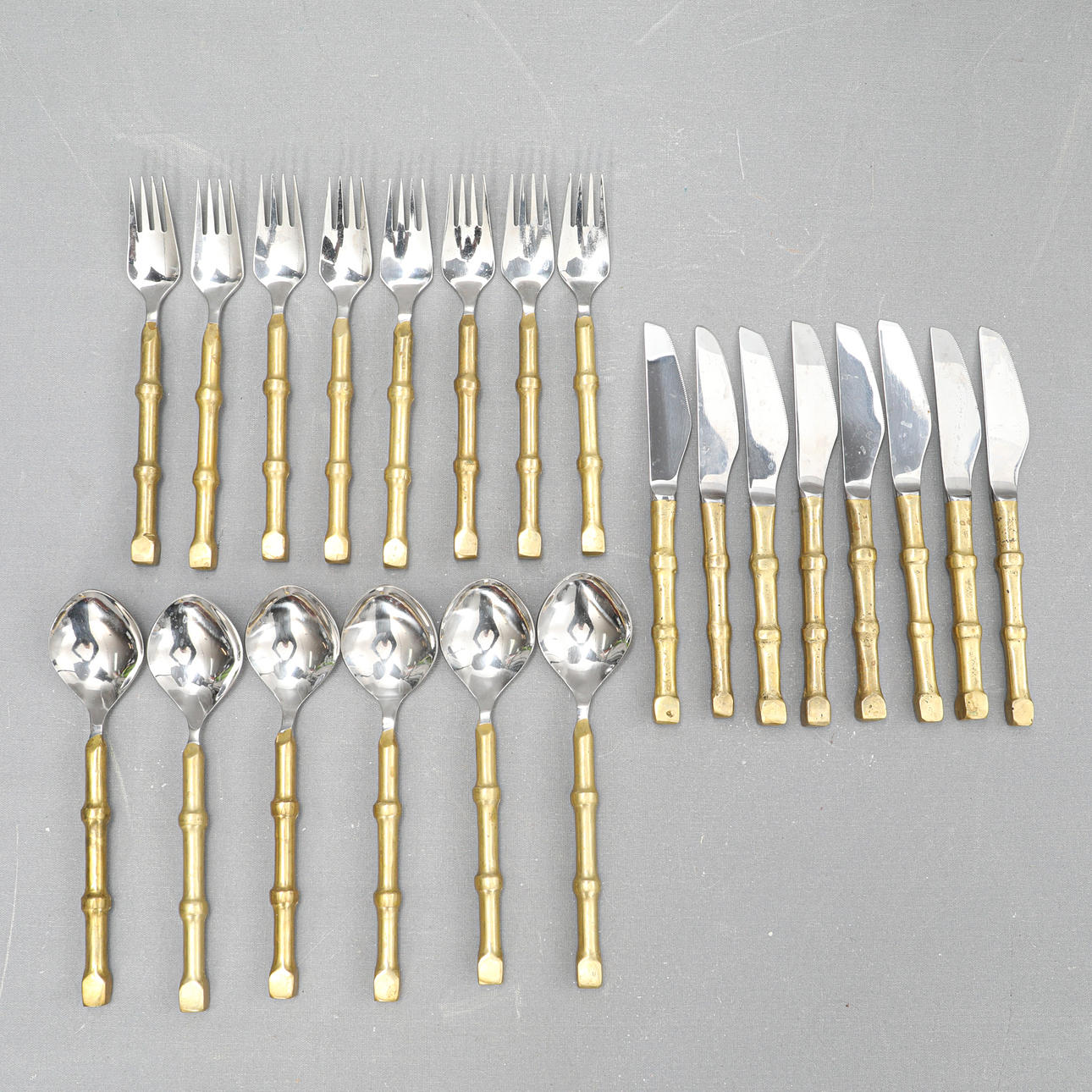 DAVID MARSHALL. bestik, 22 dir, Spanien, ca. 1970'erne, messing og rustfrit stål.