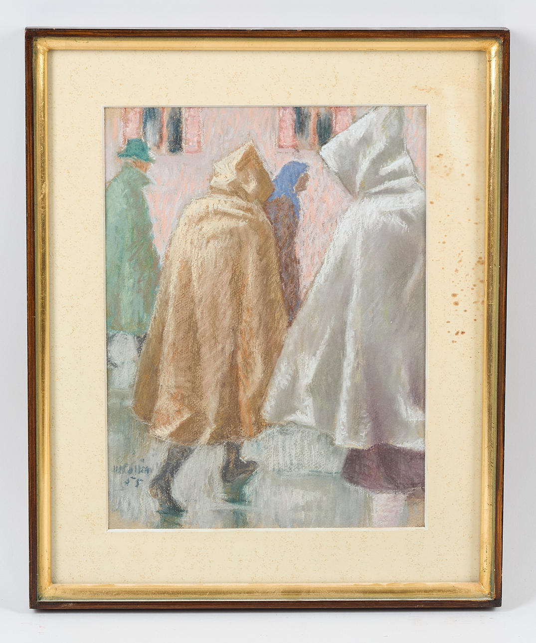 MARCUS COLLIN. Rainy weather, signed and dated -55, pastel painting.