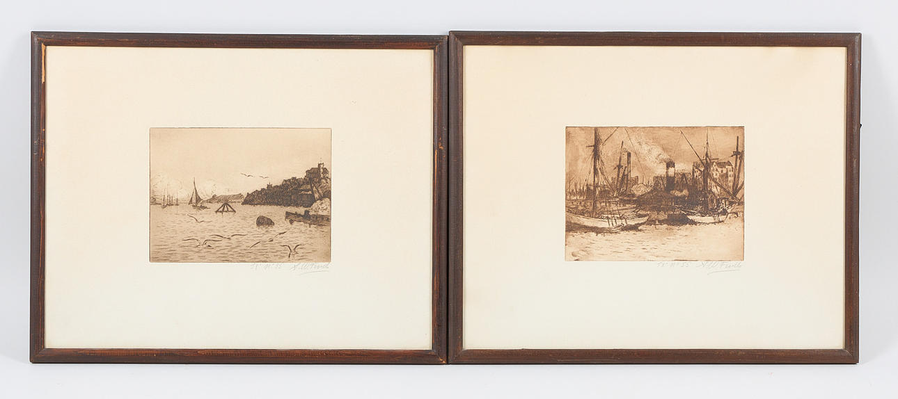 ALFRED WILLIAM FINCH. TWO ETCHINGS, signed and numbered Ex No 55.