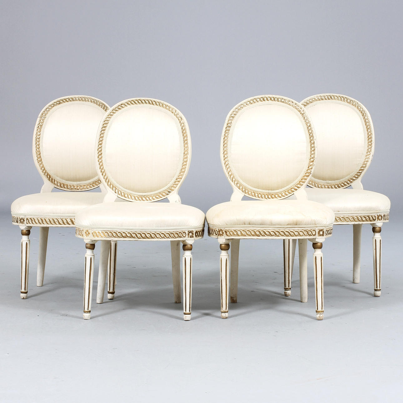 STOLAR, 4 st, gustavianska, troligen Lindome, 1700/1800-tal.