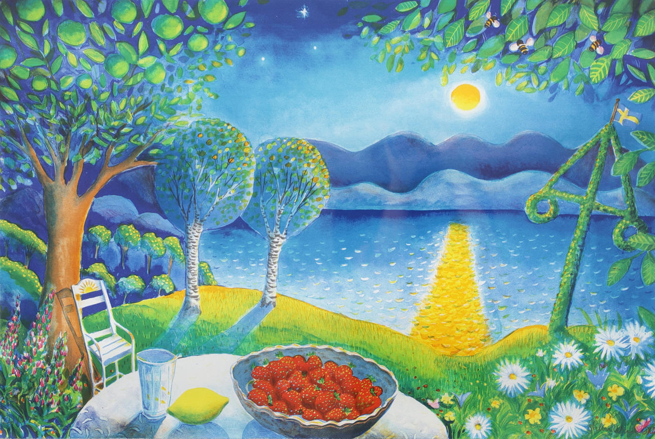 STEFAN IGELSTRÖM. Midsummer Night, lithograph, signed and numbered 221/275.