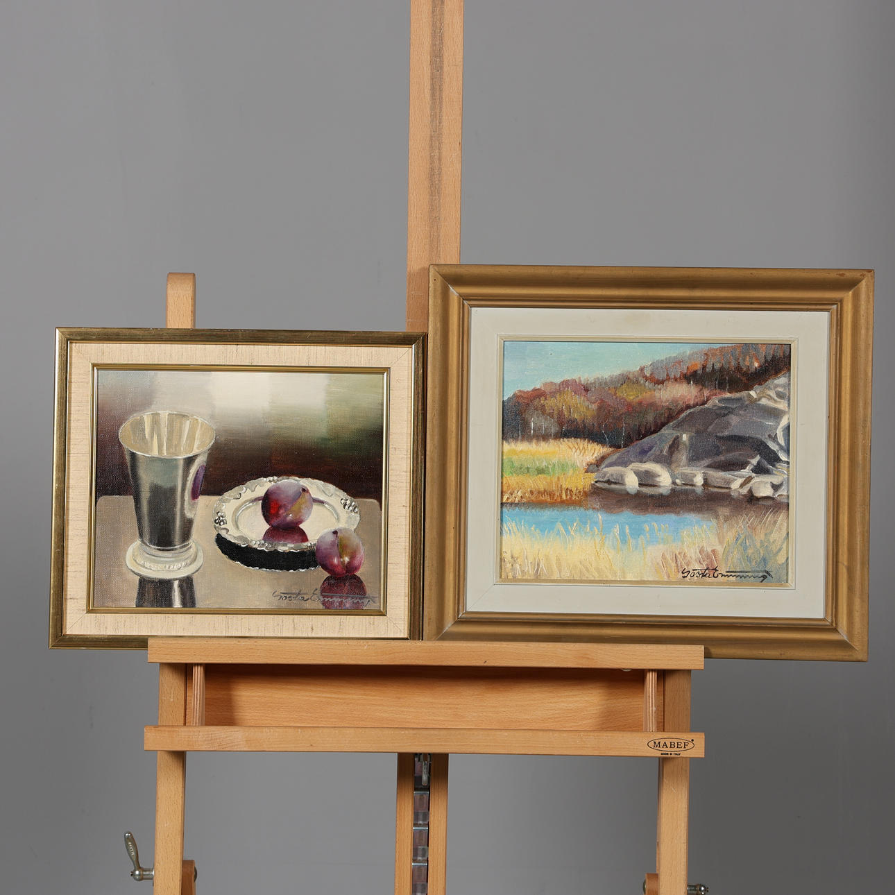 GÖSTA EMMING. OILS ON CANVAS, 2 pieces, signed.