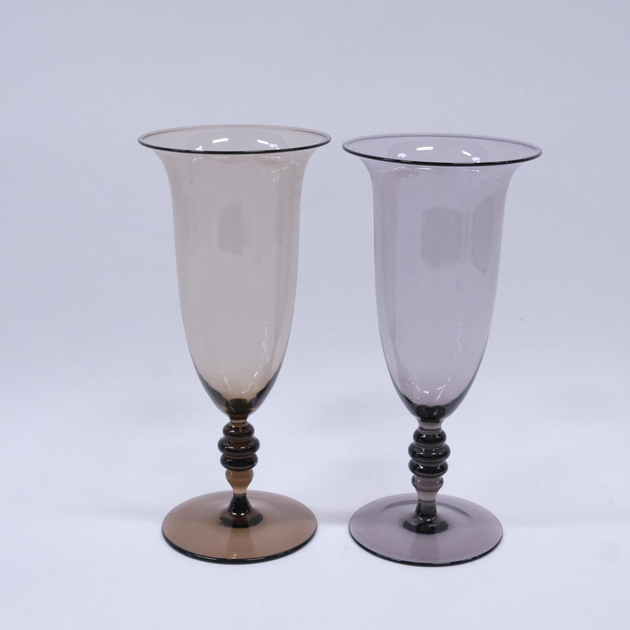 EDWARD HALD. TWO ORREFORS-SANDVIK VASES, 1920S.