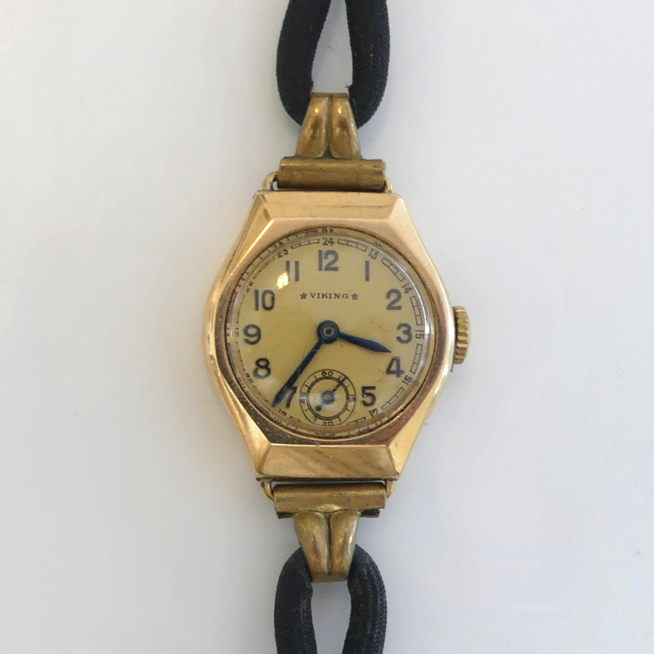 RELOJ DE PULSERA, Viking, mecánico, 14K.